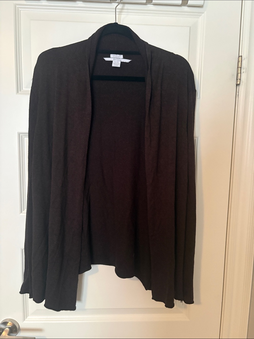 Open-Front Dark Brown Lightweight Cardigan